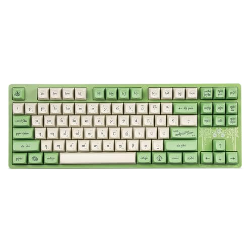 DROP + The Lord of The Rings™ Elvish TKL Mechanical Keyboard - MT3 Profile Keycaps with Accent Keys - Holy Panda X Tactile Switches - PBT Dye-Sub Keycaps - LED Backlight - Green - Elvish