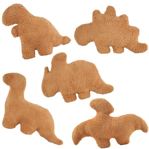 TVVPGG Dino Nugget Plush,5Pcs Dino Nugget Pillow Stuffed Toy, Funny Dino Chicken Nuggets Pillow Gifts for Kids Adults Girlfriend Christmas… - 5 Pcs - Small