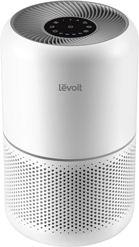 LEVOIT Air Purifier for Home Allergies Pets Hair in Bedroom, Covers Up to 1095 ft² by 45W High Torque Motor, 3-in-1 Filter with HEPA sleep mode, Remove Dust Smoke Pollutants Odor, Core300-P, White - White - Basic Purifier