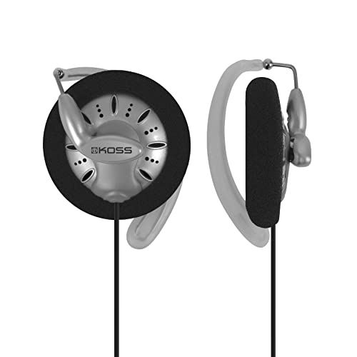 Koss KSC75 Portable On-Ear Clip Headphones, Retro Style, Ultra Lightweight, Silver and Black - Single - Standard Packaging