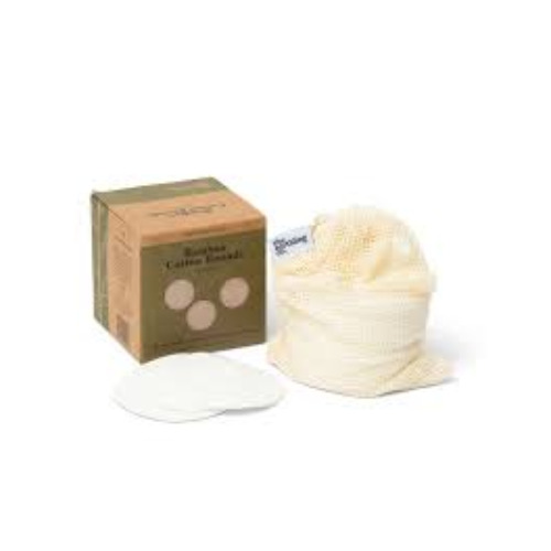 Bamboo Cotton Rounds + Bamboo Box + Laundry Bag - Pads & Laundry Bag Only - 12 Pack