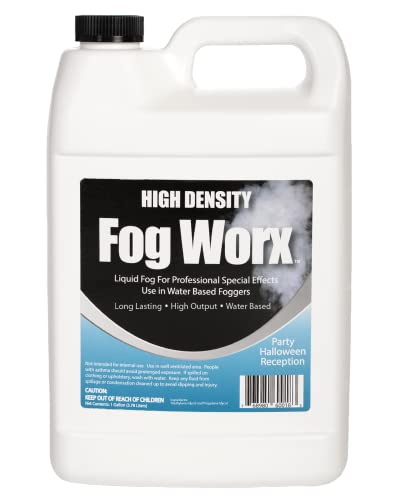 FogWorx Extreme High Density Fog Juice Gallon - Long Lasting, High Output, Odorless Water Based Fog Machine Fluid -for 400 Watt to 1500 Watt Machines - 128.00 Fl Oz (Pack of 1)