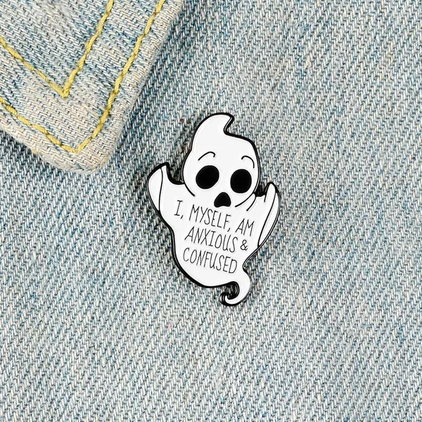 Ghost pin enamel pin