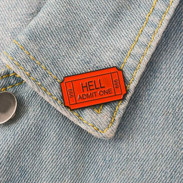 Hell admit one 999 funny pin enamel pin set pins enamel pins hard enamel pin cute enamel pin anime pins cartoon pin