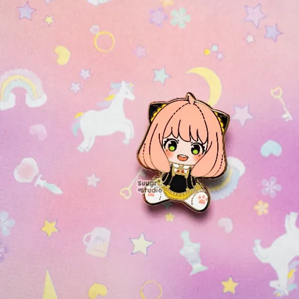 The "Family" Plush (Loid, Anya & Yor) Hard Enamel Pin - Anya / [B Grade] / Simple Rubber Back