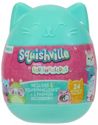 Squishmallows Squishville, Series 12 - Assorted Single Official Kellytoy Collectible Mini Stuffed Animal Toy Plush & Accessories, Styles May Vary Add to Your Squad Gift for Kids, Girls Boys (SQM0502)