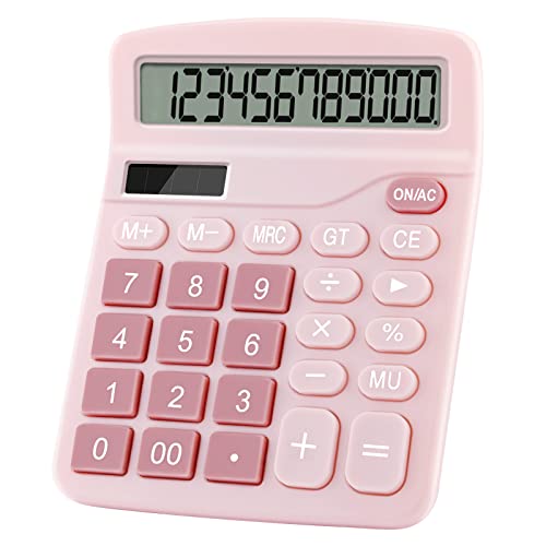 Tocorpie Office Desk Calculator 12 Digits (Pink) - Pink