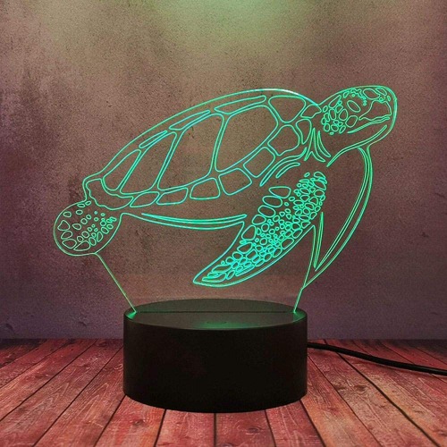 3D Optical Illusion Night Light Optical Illusion Bedside Lamps Tortoise For Table Desk Bedroom Decoration Birthday Party Decoration For Christmas New Year Birthday Gifts