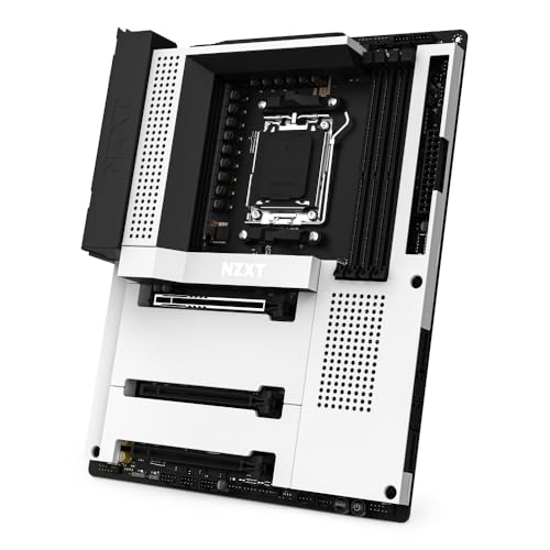 NZXT N7 B650E - AMD B650 Chipset - Supports AMD Ryzen 8000 & 7000 Series CPUs (Socket AM5) - ATX Gaming Motherboard - Integrated Rear I/O Shield - DDR5 - Wi-Fi 6E - White - AMD B650E Chipset - White