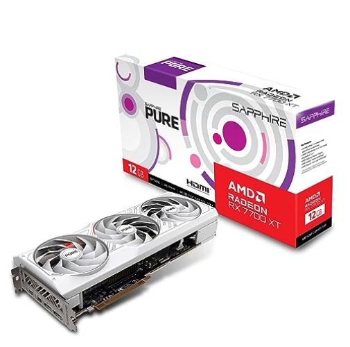 Sapphire 11335-03-20G Pure AMD Radeon RX 7700 XT Gaming Graphics Card with 12GB GDDR6, AMD RDNA 3