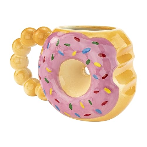 Fairly Odd Novelties DONUT TOUCH MY COFFEE Mug Fairly Odd Novelties-12oz Ceramic Shaped Tea Cocoa, One Size, Brown,FON-10288 - Donut Touch My Coffee Mug