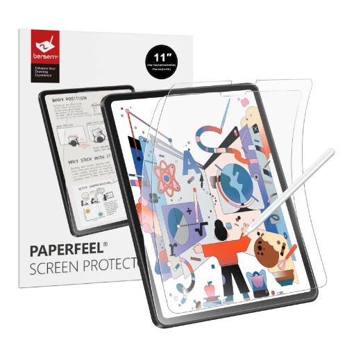 BERSEM [2 PACK] Paperfeel Screen protector Compatible with iPad Pro 11 inch (2022/2021/2020/2018 Models) / iPad Air 5th / 4th Generation (10.9 inch, 2022 / 2020), iPad Air 5 / iPad Air 4 Matte PET Film for Drawing, Anti-Glare, Paperfeel iPad Pro 11 inch