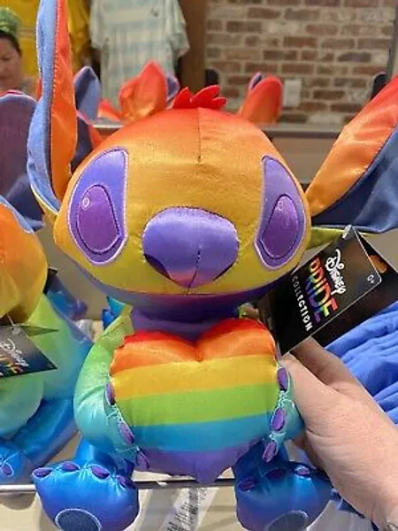 Disney Parks Pride Stitch Plush Rainbow With Heart Disneyland New (dxx  | eBay