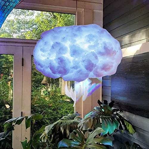 3D Big Cloud Lightning, Led Lights for Bedroom, 3D Cloud Lightning Light Led Lamp, Room DIY Decoration for Teen Girls, Creative Handmade DIY Coolest Decorations for Home Bedroom - White