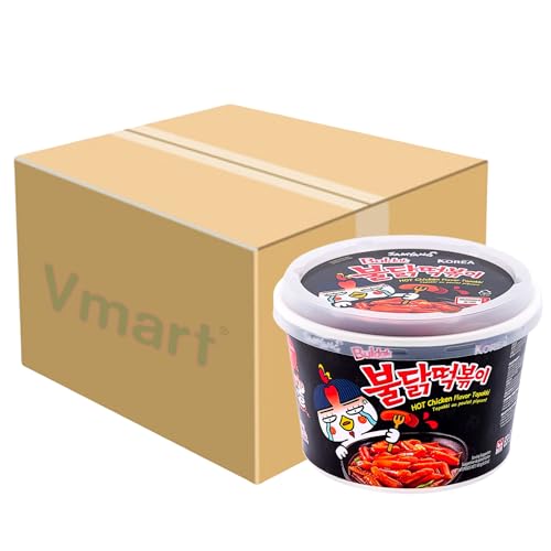 Samyang Buldak Hot Chicken Rice Cake Bowl 185g | Spicy Chicken Roasted Tteokbokki | Korean food | Korean Tteokbokki | Spicy Tteokbokk (Pack of 16) - Pack of 16