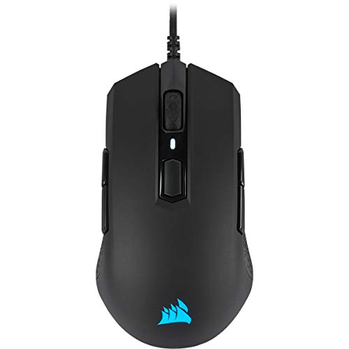 CORSAIR M55 RGB PRO Wired Ambidextrous Lightweight FPS Gaming Mouse – 12,400 DPI – 8 Programmable Buttons – iCUE Compatible – PC, Mac, PS5, PS4, Xbox – Black - Black - Single