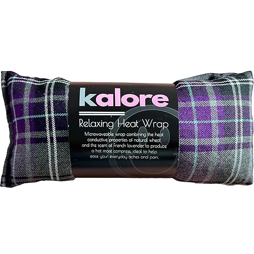 Wheat Bags Microwavable Neck and Shoulder Wrap - Scented Lavender Heat Bags Microwavable for Body Relaxation - Tartan Cotton Fabric & UK Wheat Heat Bags Microwavable Compress by Kalore - Purple - Purple Tartan