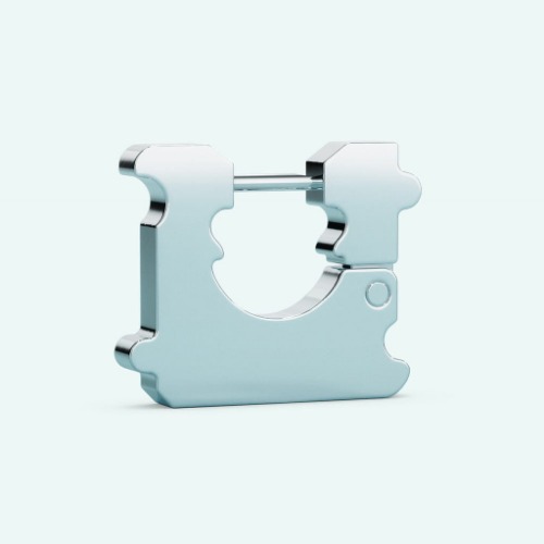 Bread Tag Earring - Silver / Pair