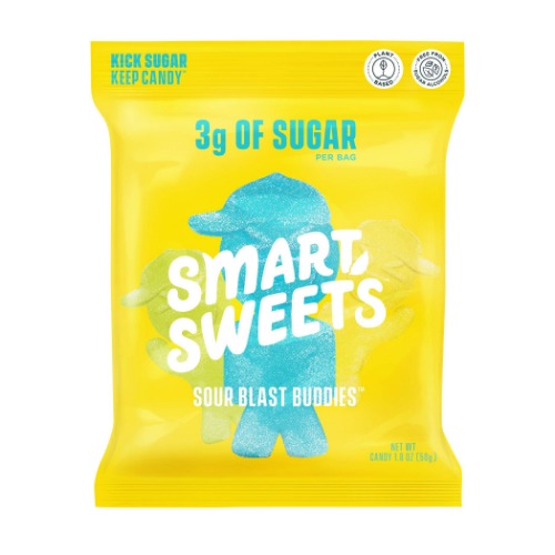 SmartSweets Sour Blast Buddies, Candy With Low Sugar 3g, Low Calorie 100, Net Carb 12, Plant Based, Gluten Free, No Artifical Colors or Sweeteners 1.8 Oz Bags (Pack of 6) - 1.8 Ounce (Pack of 6)