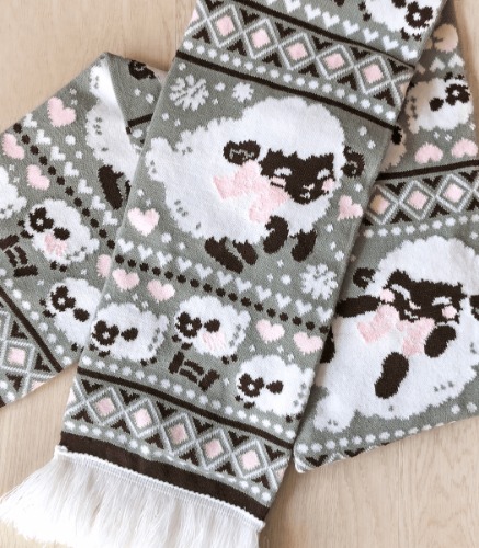 Fuwafuwa Sheep Knit Scarf | Default Title