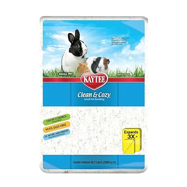 Kaytee Clean & Cozy White Paper Bedding, Made for Small Animals, 49.2 Liters - 49.2 Liters - White