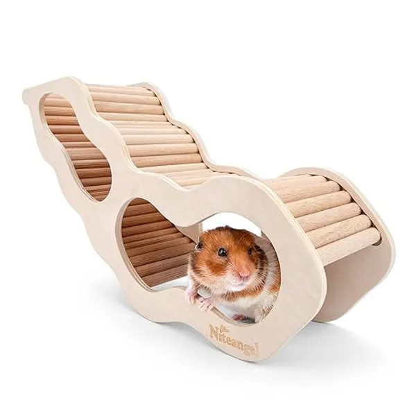 Niteangel Hamster House w/Climbing Ladder for Hamsters Gerbils Mice or Similar-Sized Pets (Secret Peep Tunnel Hamster Hut) - Secret Peep Tunnel Hamster Hut