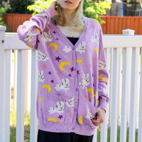 Moon Bunnies Knitted Cardigan! *PREORDER* - 2XL