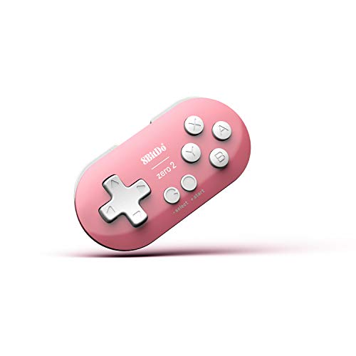 8Bitdo Zero 2 Bluetooth Gamepad Keychain Sized Mini Controller for Switch, Windows, Android, macOS & Raspberry Pi(Pink Edition) - Nintendo Switch - Pink Edition