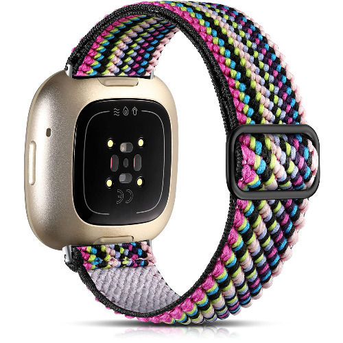 drivego Bracelet Compatible avec Fitbit Versa 3/Fitbit Sense, Bracelet de Sport en Nylon élastique Souple pour Fitbit Versa 3/Fitbit Sense pour Femmes et Hommes