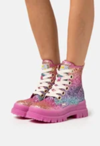 ASPHA LACE UP - Bottines à plateau - fuchsia