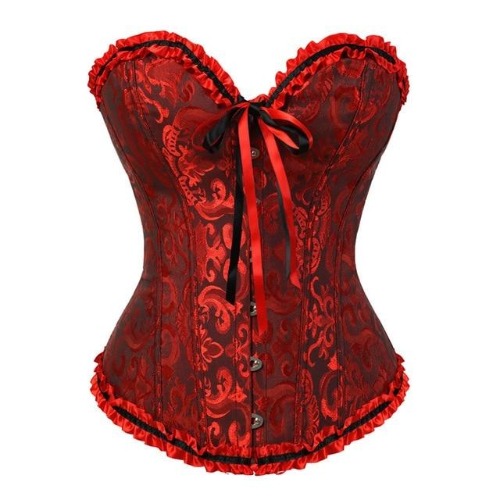 Lady In Lace Genuine Corsets - Black & Red / XL