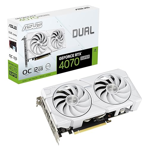 ASUS Dual GeForce RTX™ 4070 Super EVO White OC Edition (PCIe 4.0, 12GB GDDR6X, DLSS 3, HDMI 2.1a, DisplayPort 1.4a, 2.5-Slot Design, Axial-tech Fan Design, Dual BIOS) - Dual|White - RTX4070 Super|OC|EVO