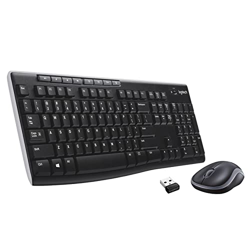 Logitech MK270 Wireless Keyboard And Mouse Combo For Windows, 2.4 GHz Wireless, Compact Mouse, 8 Multimedia And Shortcut Keys, For PC, Laptop - Black - 1 Pack