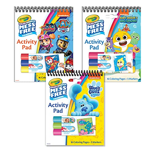 Crayola Nickelodeon Color Wonder Bundle, 3 Mess Free Activity Pads & Markers, Gift For Toddlers, Coloring Set for Kids, 3+