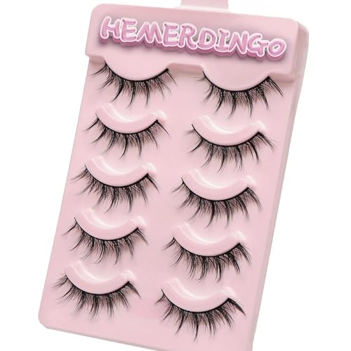 Wispy Spiky Manga Lashes,15mm 3D Anime Cosplay False Eyelashes for Natural Look Reusable 5 Pairs,Perfect for Japanese Anime Fans,Get Stunning Eyes. - 1 Count (Pack of 1)