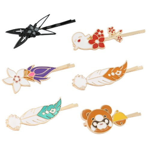 Genshin Impact Hair Clips for Women Cute Enamel Venti, Keqing, Klee, Mona, Fashion Women Hair Pins Sweet for Girl Girlfriends Gifts Cosplay Jewelry - 