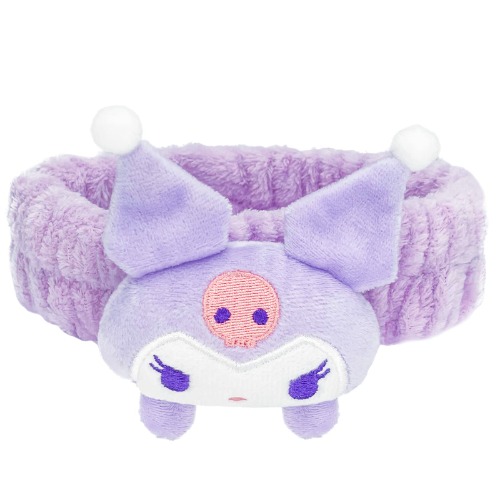 Kuromi Spa Headband for Washing Face, Cute Purple Headband for Make Up, Washing, Party, Soft Headband for Woman Girls - Purple