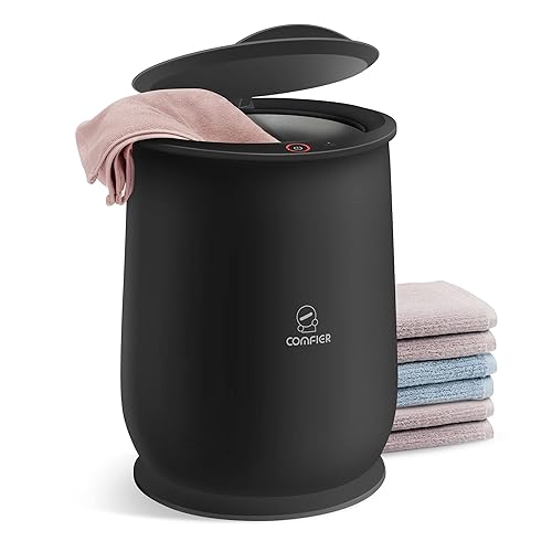 Comfier Hot Towel Warmers for Bathroom, Gifts for Dad,Him,Her, Large Towel Warmer, Heat Towels in 10 Minutes, Blanket Warmers for Home, Auto Shut Off, Bathrobes, Baby Blanket(Black) - Black