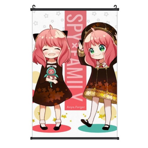 Anime Poster spy x Anime Family Anya Forger Adorkable (1) Wall Fabric Scroll Poster Art Prints for Perfect Fans Home Wall Decoration