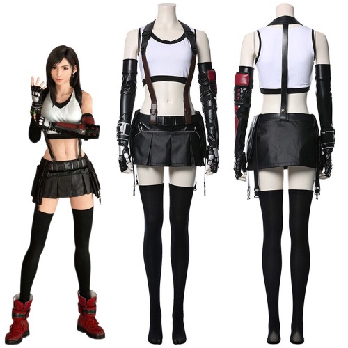 Final Fantasy VII Remake Tifa Lockhart Cosplay Costume Outfit Halloween Carnival
