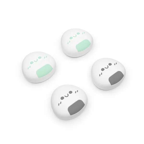 PlayVital Onigiri Joystick Caps for Nintendo Switch, Thumbstick Caps for Switch Lite, Analog Cover for Switch OLED Joycon Thumb Grip Caps for Switch & Switch Lite & Switch OLED - Gray & Seafoam Green