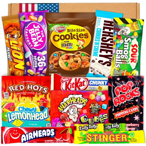 Candy Fun USA SWEETS godislåda | Import presentidé för födelsedagar 11 delar