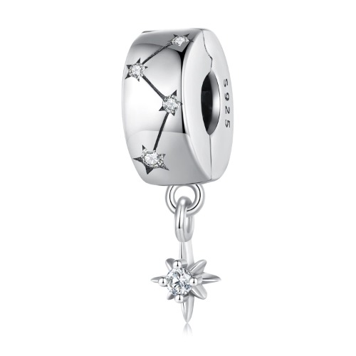 Stopper Clip Bead for Pandora Bracelets,925 Sterling Silver Shooting Star Clasp Spacer Stopper Bead Charm with Jewellery Box