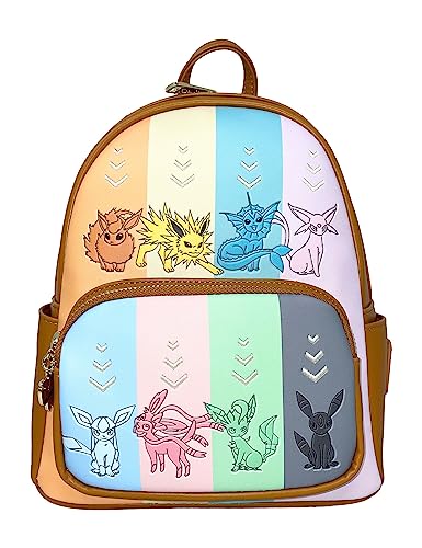Loungefly Pokemon Eeveelutions Womens Double Strap Shoulder Bag Purse - Brown