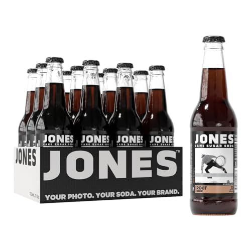 Jones Soda Co. Root Beer Soda Flavor | 100% Cane Sugar Soda | Craft Soda Pop | Soda Soft Drinks | 12 Oz Glass Bottle Soda | 12 Pack Soda - 12 Pack