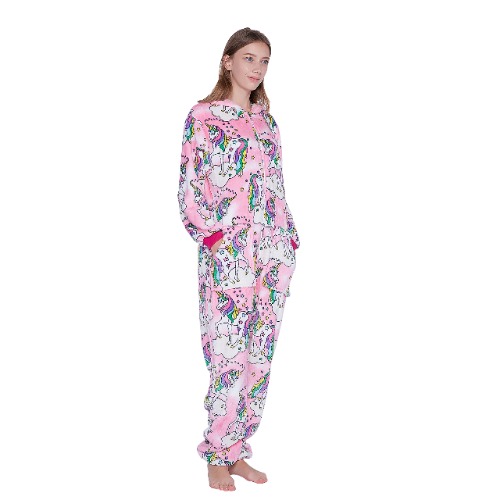 Nousion Licorne Unisex Adult Onesies Pajamas, Cosplay Christmas Sleepwear Onesies Outfit - Medium Rainbow Blue