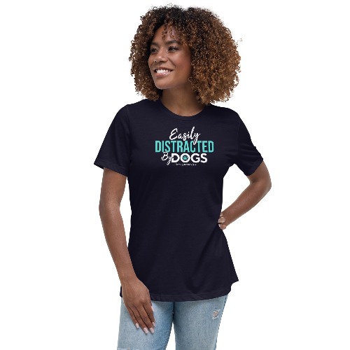 Easily Distracted by Dogs: Women's Relaxed T-Shirt teal | L