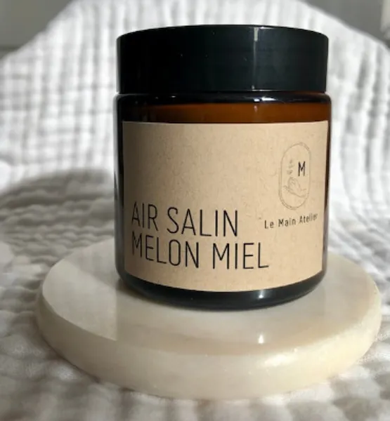 Chandelle 4oz Air salin Melon miel  Mèche de bois  Cire de | Etsy Canada