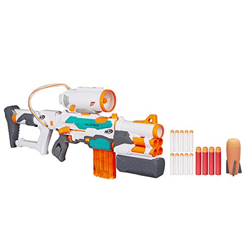 Nerf Modulus Tri-Strike Blaster, Mega Barrel, Rocket Launcher, Clip, 1 Rocket, Kids Outdoor Games (Amazon Exclusive) - Blaster - Standard Packaging