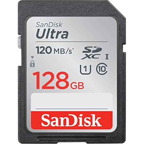 SanDisk 128GB Ultra SDXC UHS-I Memory Card - 120MB/s, C10, U1, Full HD, SD Card - SDSDUN4-128G-GN6IN [Older Version] - Memory Card Only - 128GB